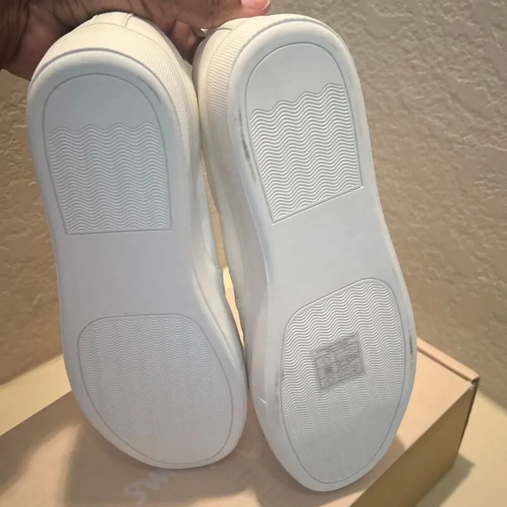 J. Adams Women's Size 10 Glimmer White Quilted Sneakers Casual Slip On Shoe NEW